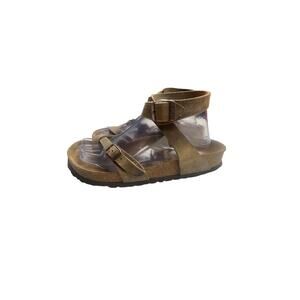 Birkenstock Yara Brown Strappy Sandals Size 7/37 Reg Leather Adjustable Buckles